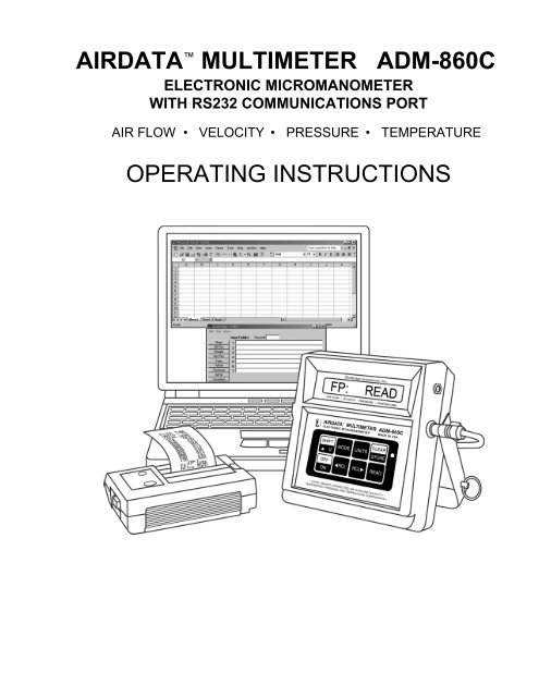 Airdata Multimeter Adm-860c Manual User Guide